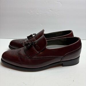 Dexter Brown Oxblood Leather Loafers Slip-On Classic Kiltie Wingtip Tassel 10